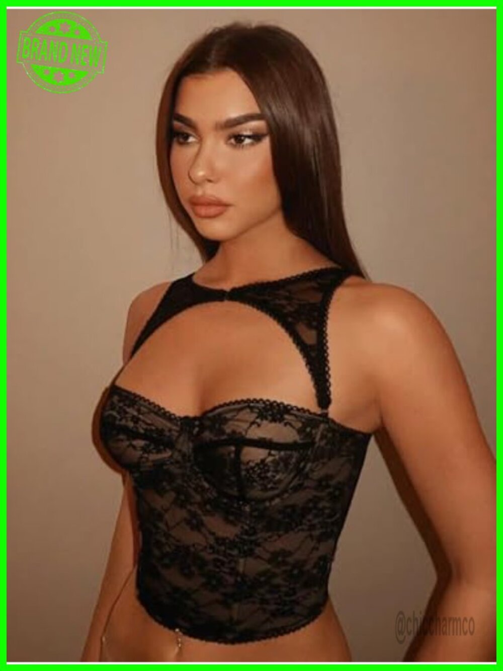 Lace Cut Out Bustier Corset Tank Top Sexy Going Out - Picture 2 of 5